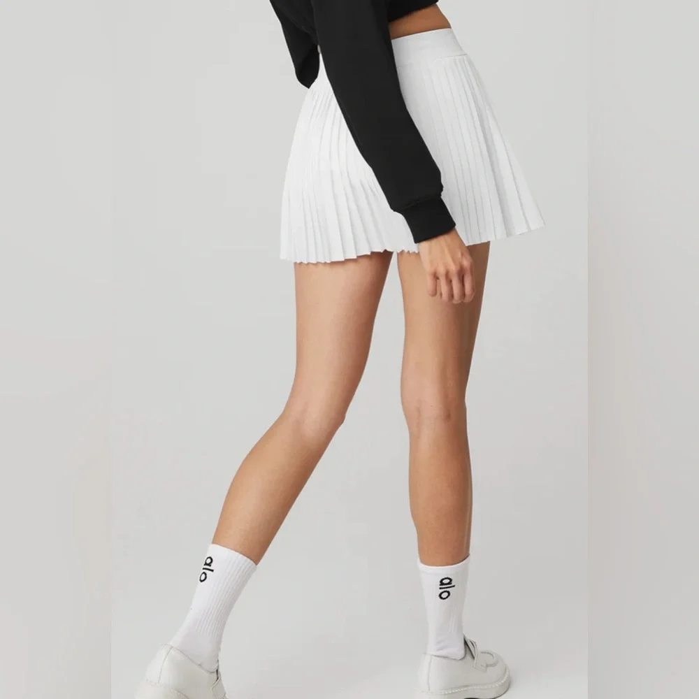 🆕Alo🎱 Aces Tennis Skirt Core: White Sz XXS